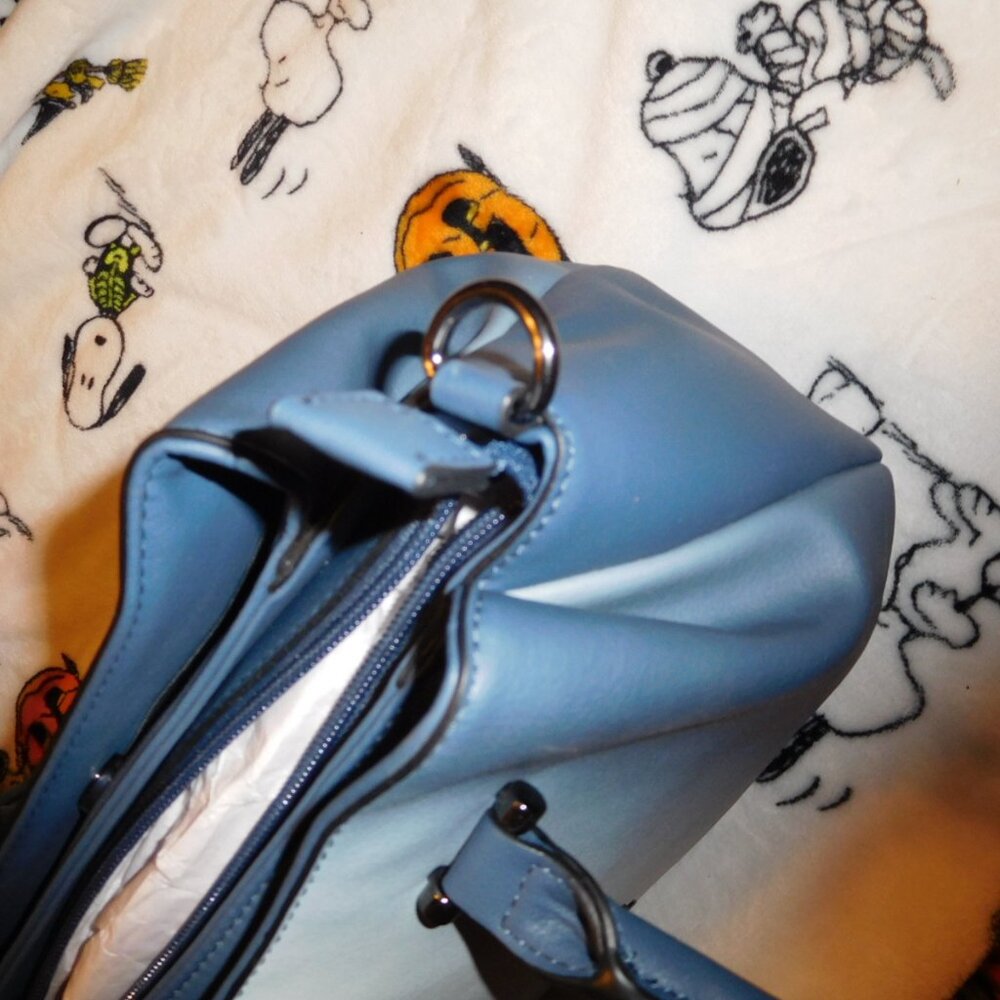 NWT Simply Vera Vera Wang Caitlin Functional Satchel Bag blue tie dye - Picture 5 of 16